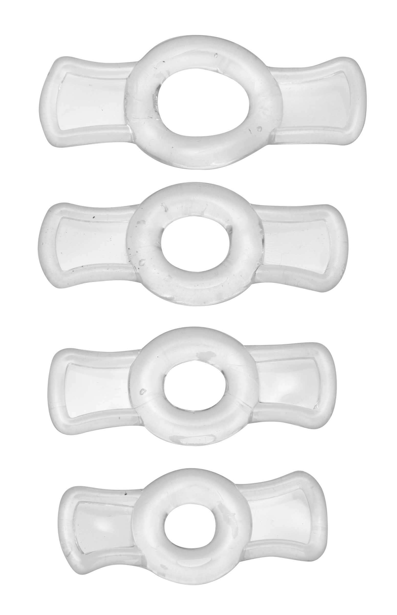 <p><span>Increase stamina and endurance with the Size Matters Endurance Penis Ring Set. Complete with four differently sized rings. Made from stretchy TPR material that is both durable and long lasting. Simply select a ring and slide it over the shaft by grasping the tabs on the sides of the ring. Pull the ring back further and place behind the testicles. Now you are ready for a long and pleasurable ride!</span><br /><br /><b>Measurements:</b><span> Rings measure 0.3 to 0.75 inches inner diameter unstretched</span><br /><br /><b>Material:</b><span> TPR</span><br /><br /><b>Color:</b><span> Clear</span></p>