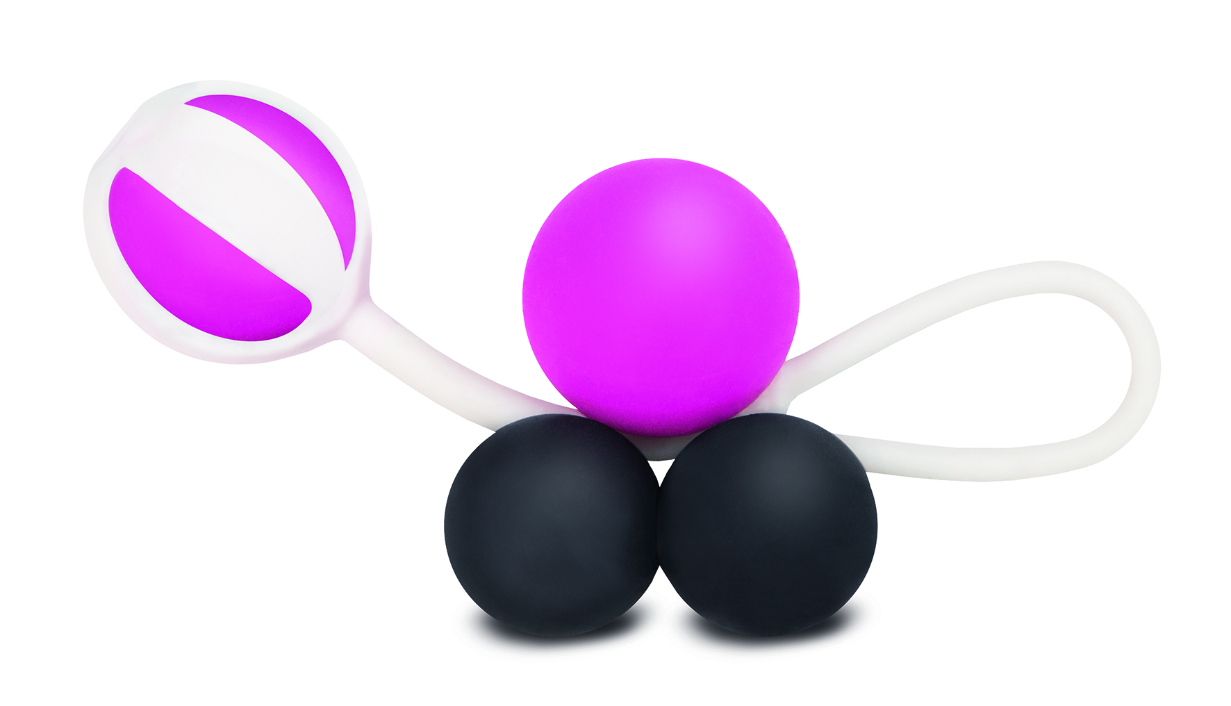 Geisha balls Magnetic are simple and clear to use. The package contains 4 balls of different weight. The set consists of two pink balls 27 g / 0.95 oz; and two black balls 15 g / 0.55 oz. The core idea of the exercise is to start with one black ball on a silicone string and then gradually increase the weight by magnetizing 1 ball at a time. It is the same you do during your workout at the gym. Geisha Balls Magnetic allows to do 7 levels of workout – from 15 g /0.55 oz to 84 g/ 3 oz. After this experienced users will work out only with the balls without a string. Besides being completely consistent with the human anatomy