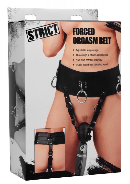 designed for pleasure overload! This unique BDSM device allows you to strap a powerful massage wand to your plaything while you have your way with their body. Adjustable straps around the waist