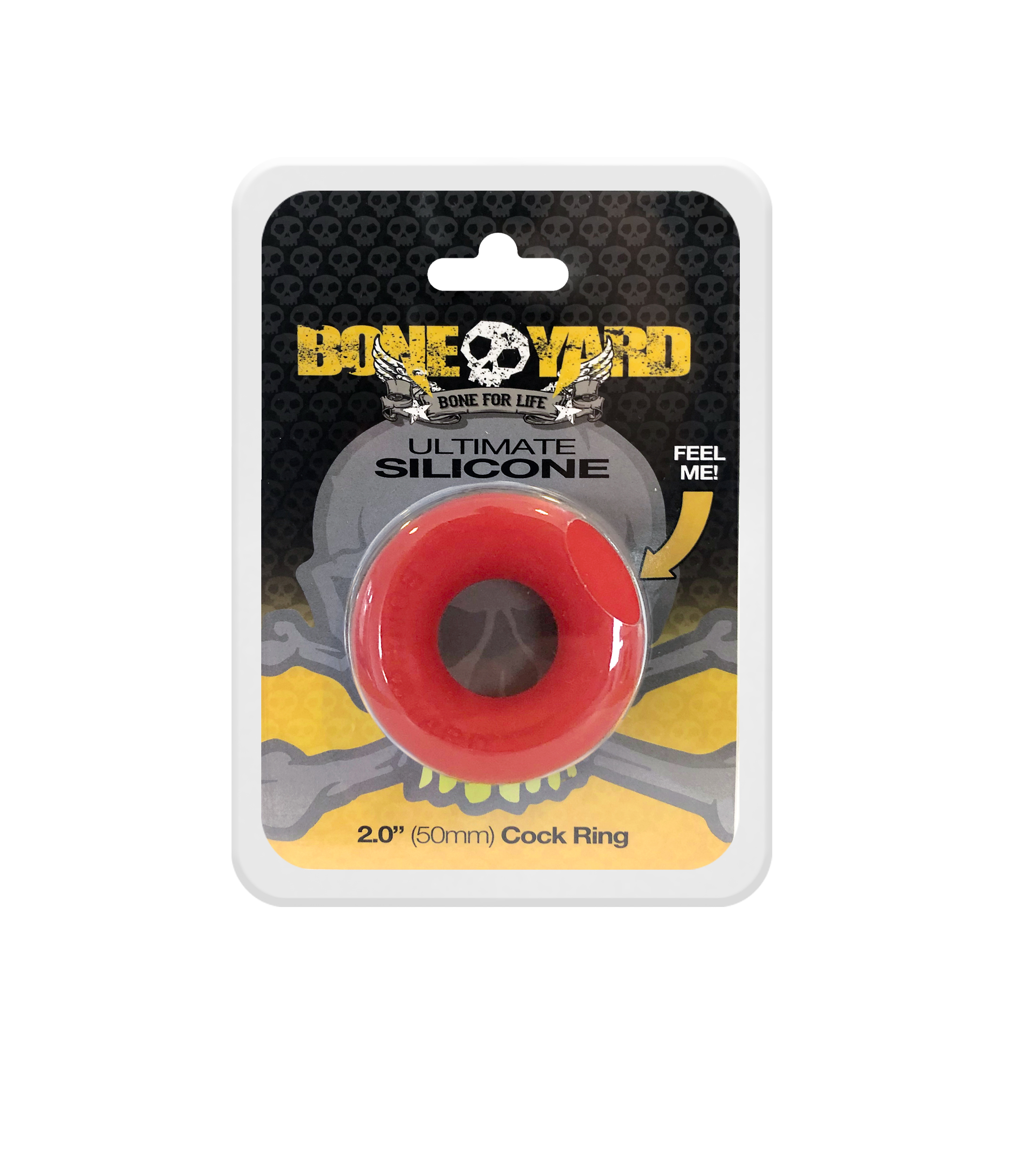The Boneyard Ultimate Silicone Cock Ring is the must-have man toy for every man’s arsenal. The premium donut shaped ring is designed with superior materials and production thus increasing both comfort and lifespan. The powerful and iconic Boneyard-branded design has a sleek soft touch silicone finish and features a superior and durable stretch. The rings provide all day comfort when wearing under your jeans or swimsuit to show off that perfect man bulge. They will also withstand the punishment of your longest play sessions time and time again.External Diameter 2.0” (50mm) Internal Diameter .8” (20mm)Thick Girth for Powerful ErectionNo Roll Comfort FitXtreme Durability100% Soft Touch Silicone3 X StretchThis product is safe with all lubricants