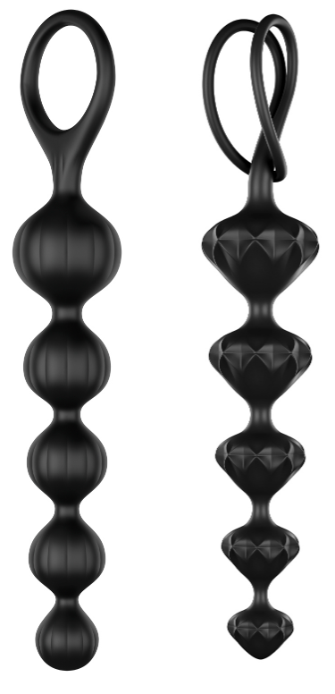 <li>Contains 2 sensual black beads with different structures</li>