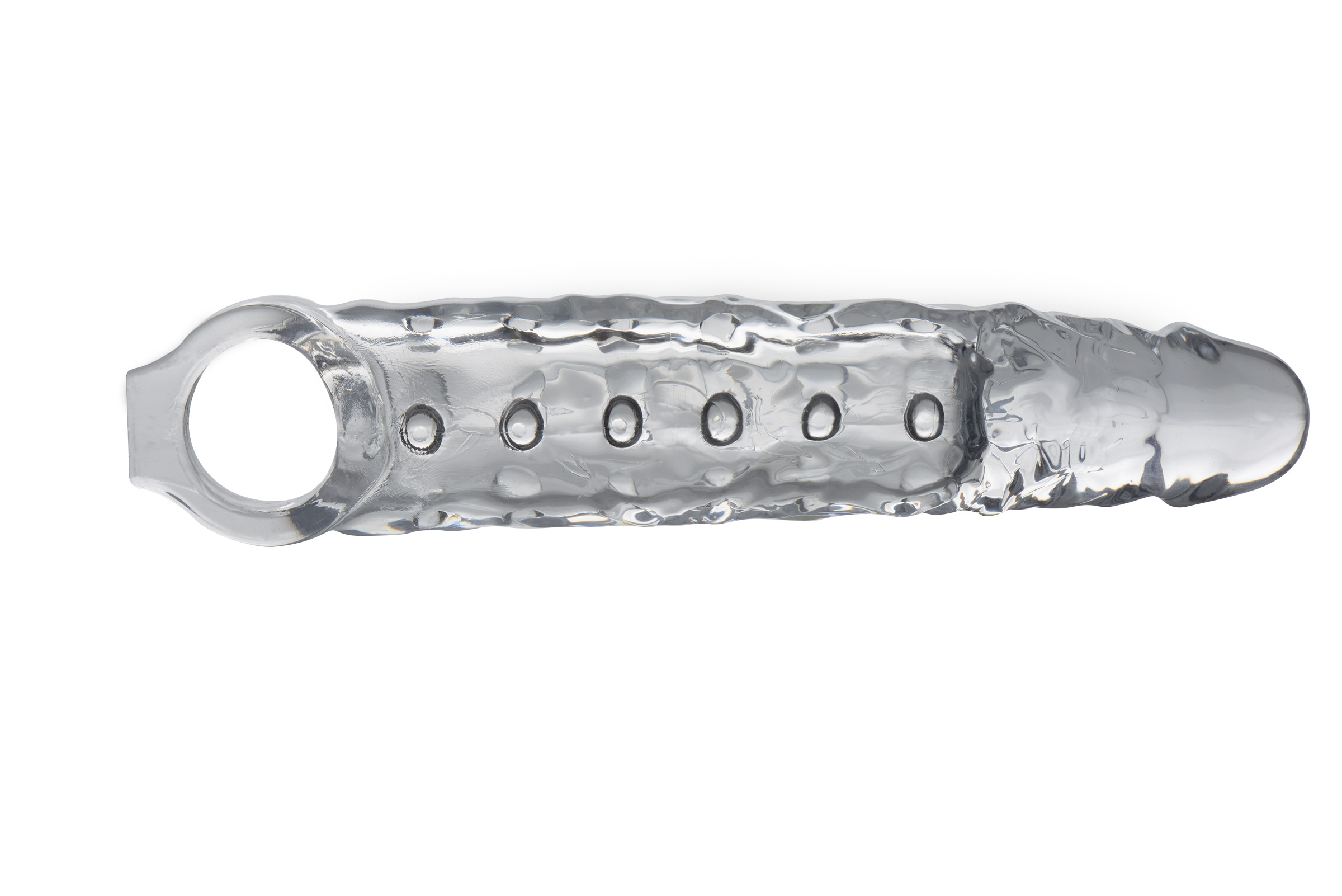 and sensitivity! Gain three inches of solid length and about an inch of girth with this penis enhancing sleeve! The firm