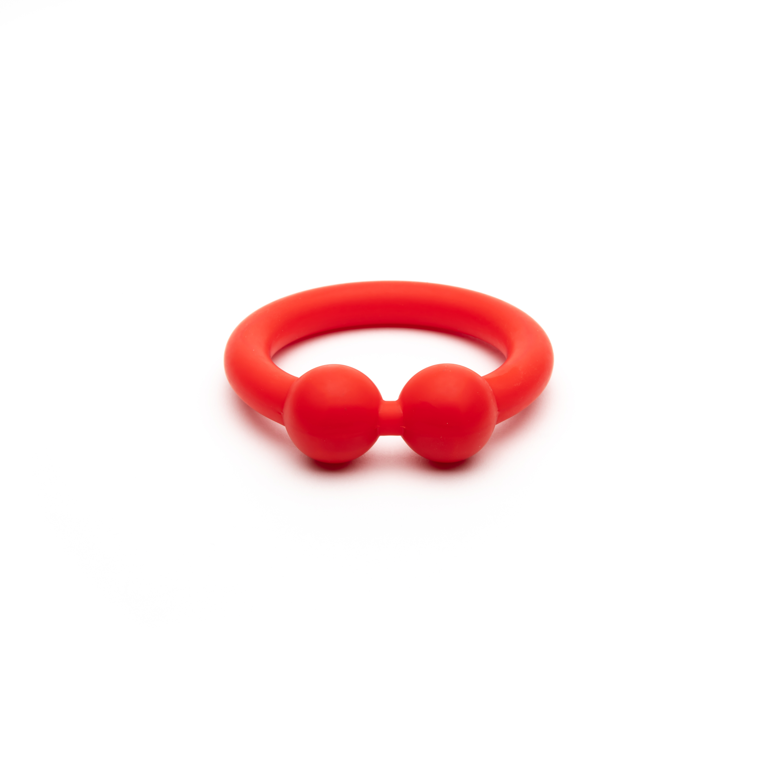 and cast it in firm silicone. This Bullring has characteristics of both metal and of stretchable cockrings. The Bullring has the rigidity of metal
