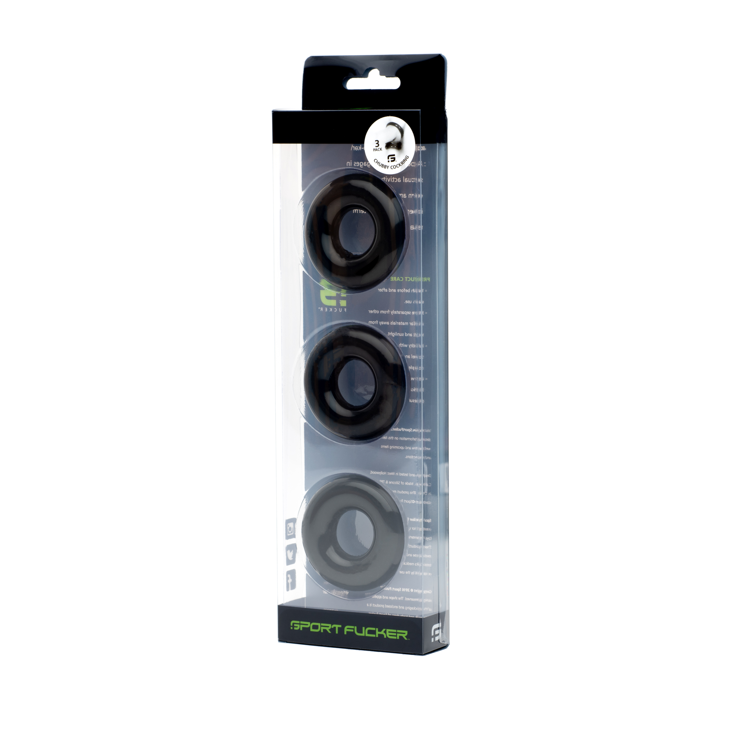Sport Fucker Rubber Cockring 3 Pk Black - Image 3