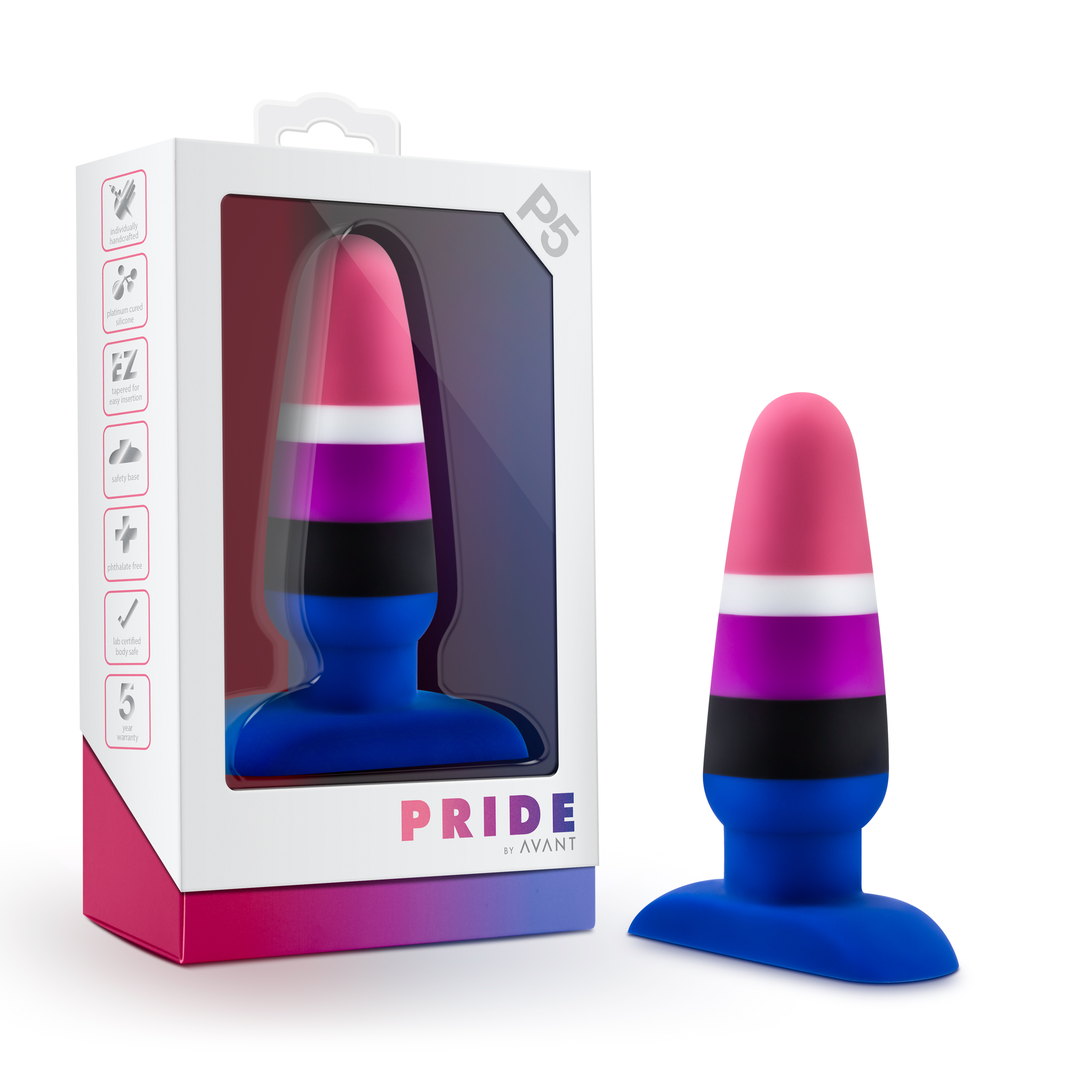 and beautiful - meet Pride by Avant. These unique artisanal toys are crafted with care and with your pleasure in mind. Our plugs anchor safely outside your body. Our penetrative toys are harness compatible and feature a deep