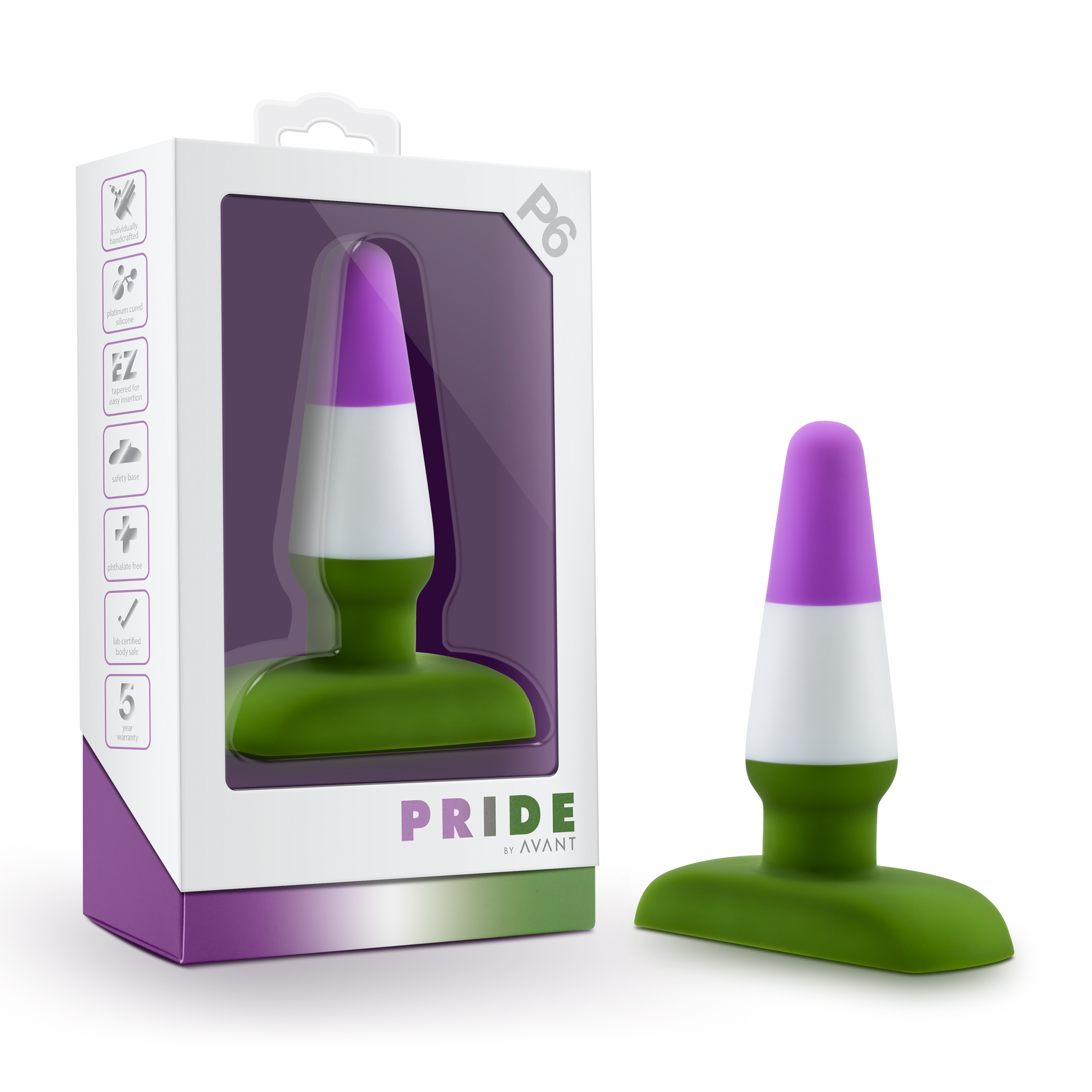 and beautiful - meet Pride by Avant. These unique artisanal toys are crafted with care and with your pleasure in mind. Our plugs anchor safely outside your body. Our penetrative toys are harness compatible and feature a deep