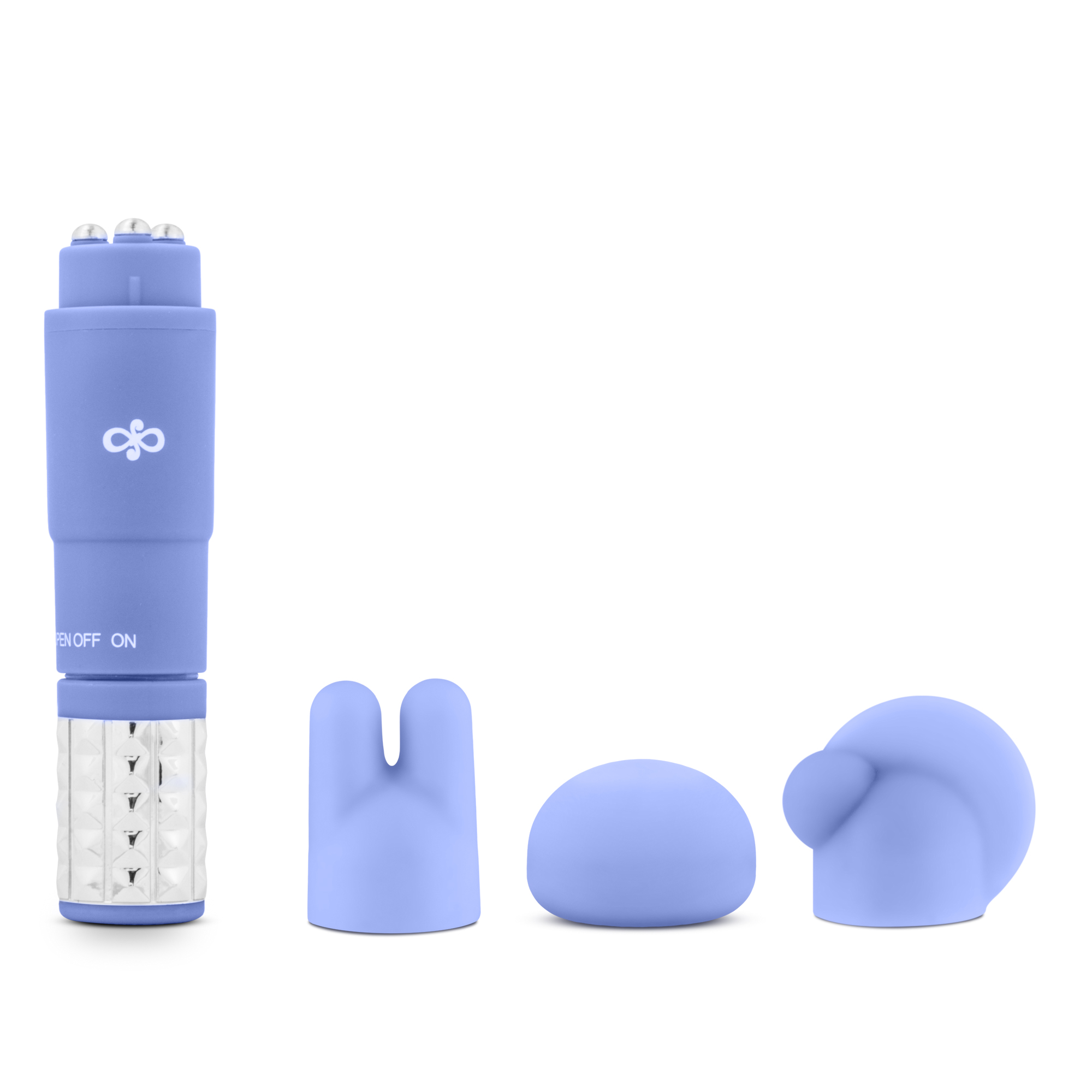 Revitalize was designed to relax and distress. It was made specifically to pinpoint areas that hold tension such as your temple or anywhere you desire. Use with or without the included silicone attachments. Without the attachments