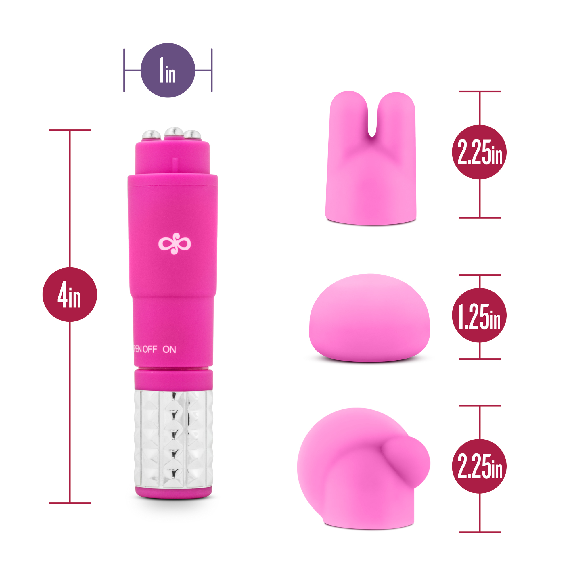 it's 3 point tip focuses precise vibrations on your body. With the attachments