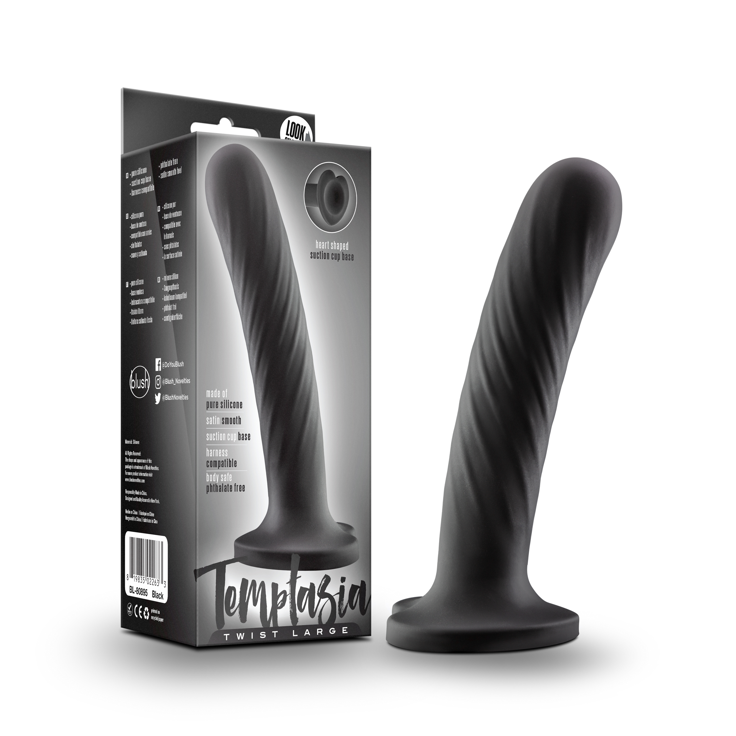 stylish addition to your playtime. The Twist Large's 1.75-inch girth makes it an excellent choice for anyone who's looking for a thicker toy. With a satin smooth silicone finish