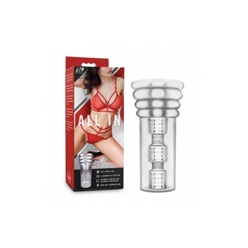Don't do anything half way-go ALL IN! This sexy stroker features 3 chambers of suction and sensation