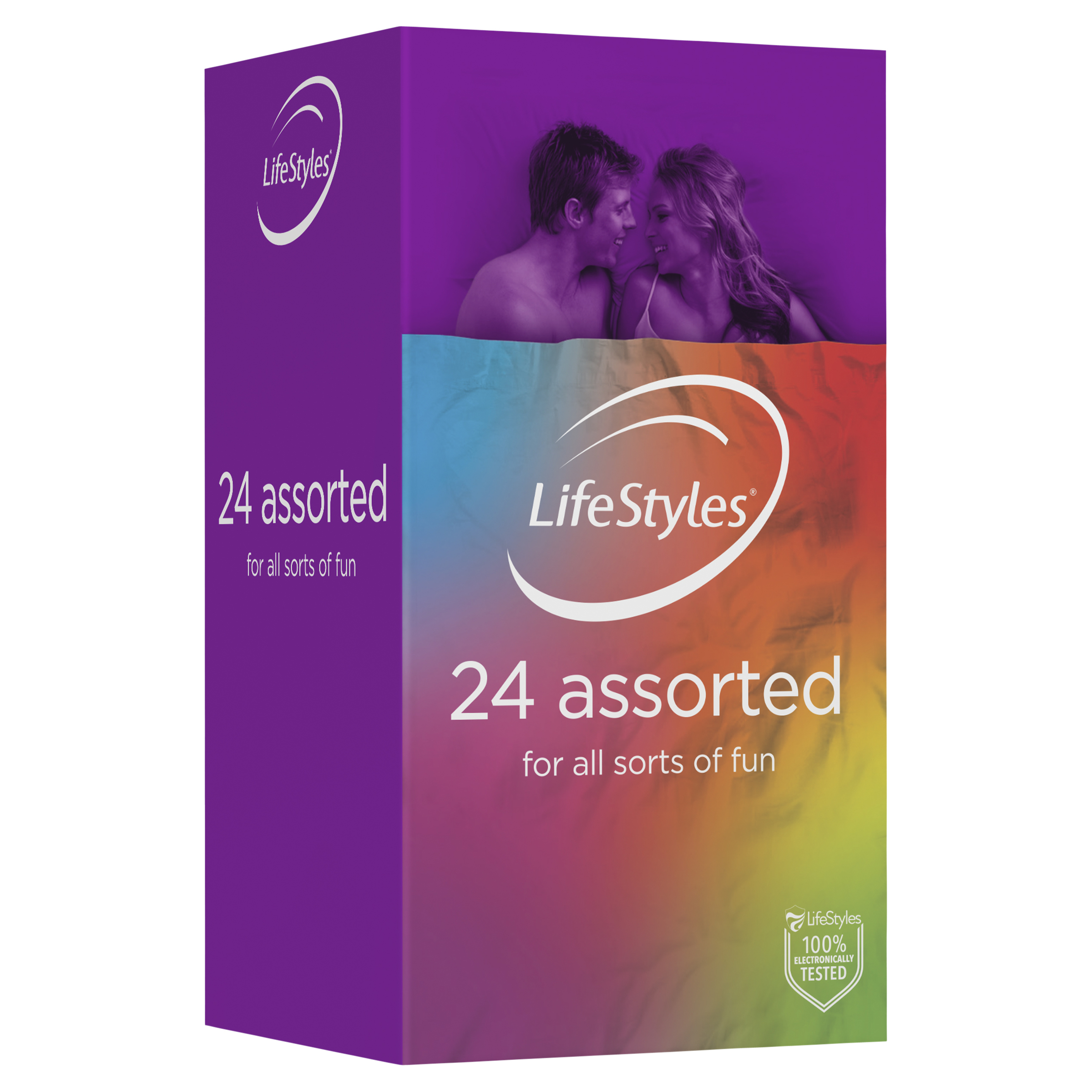 <p>Condoms are lubricated (non-spermicidal) and may include a combination of colours