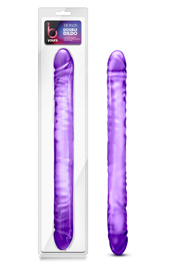 that leaves 9 inches for each of you. This Double Dildo is realistic with a pronounced head on each end to increase pleasure. Our double dildo is also flexible enough to be used for double penetration. Made of fragrance and Phthalate Free PVC: this toy is body safe and easy to clean! Just wash with warm soap and water