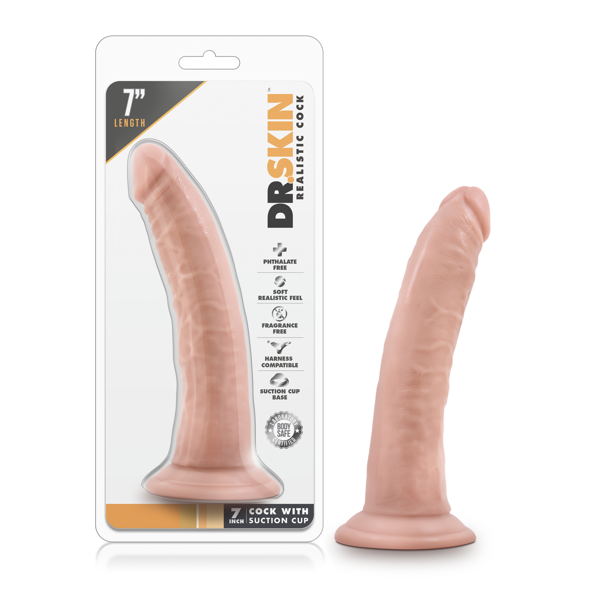 nor latex. To clean use soap and water or a toy cleaner then let air dry.</p><ul><li>EASY - Soft Tapered Head and Slim Shaft is Comfortably and Easily Inserted</li><li>REAL FEEL - Detailed for a Realistic Look and Feel</li><li>VERSATILE - Strong Suction Cup and O-Ring Harness Compatible</li><li>PEACE OF MIND - Made of Body Safe Non Porous PVC. Contains No Synthetic Fragrance