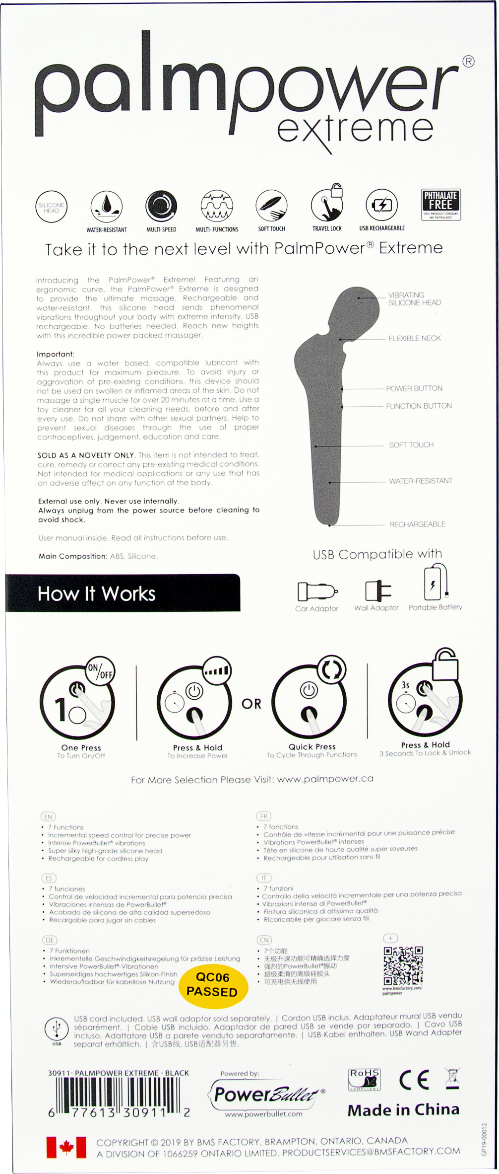 rechargeable wand offers an ergonomic curve to its shape for comfort and ease of use. Powered by Powerbullet