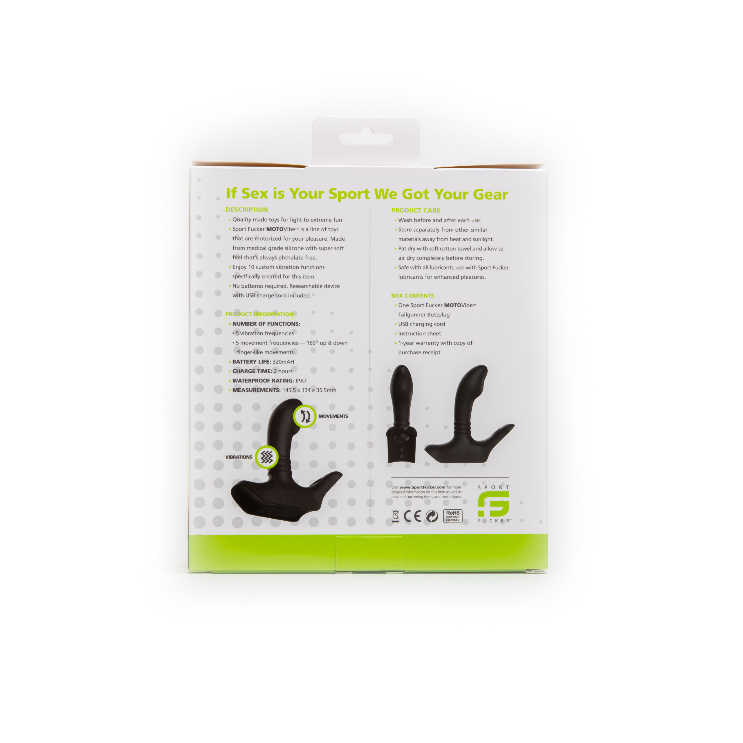 medical grade material that is both waterproof and phthalate free. Despite the power the Tailgunner packs