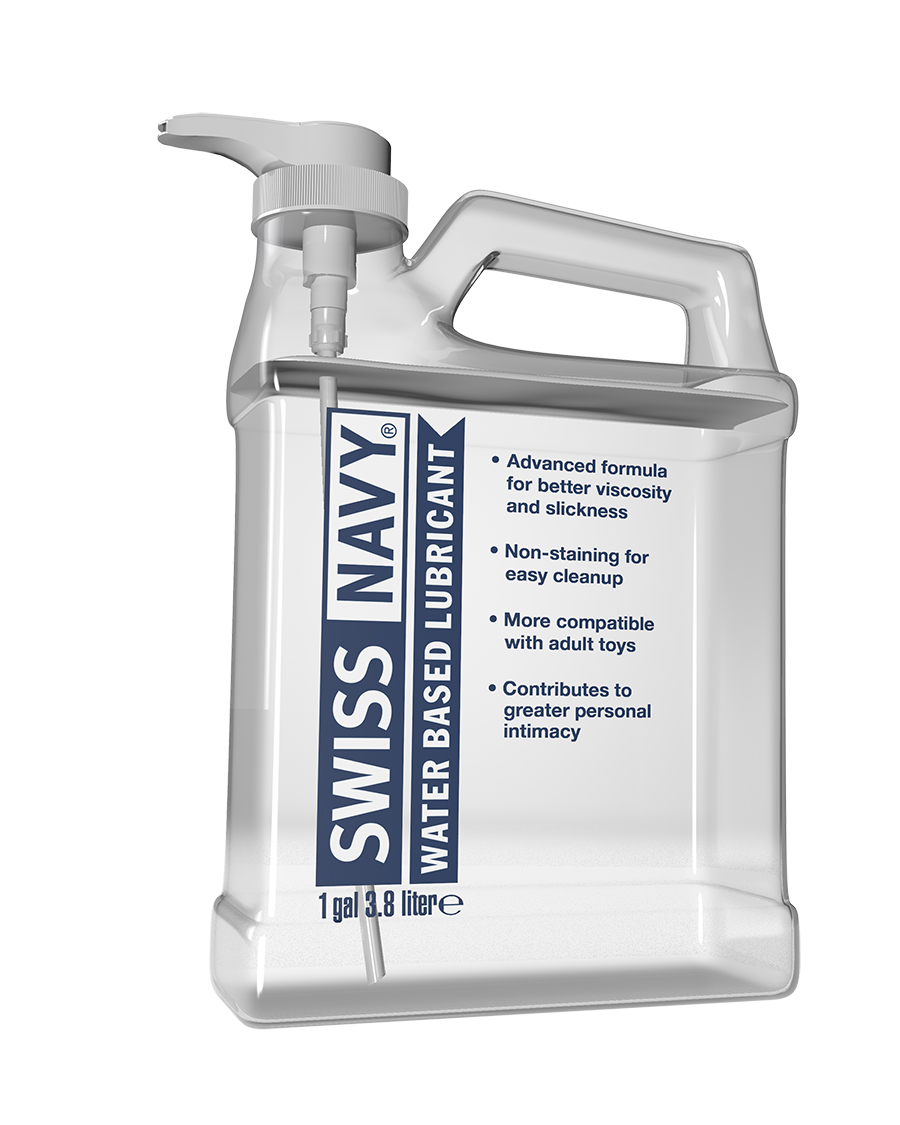 <p>Swiss Navy Premium Water Based Lubricants setting the standard in today's marketplace. The finest ingredients available are blended into these advanced formulas for exceptional glide and slickness. The sleek packaging is designed with a convenient single-hand pump for easy
