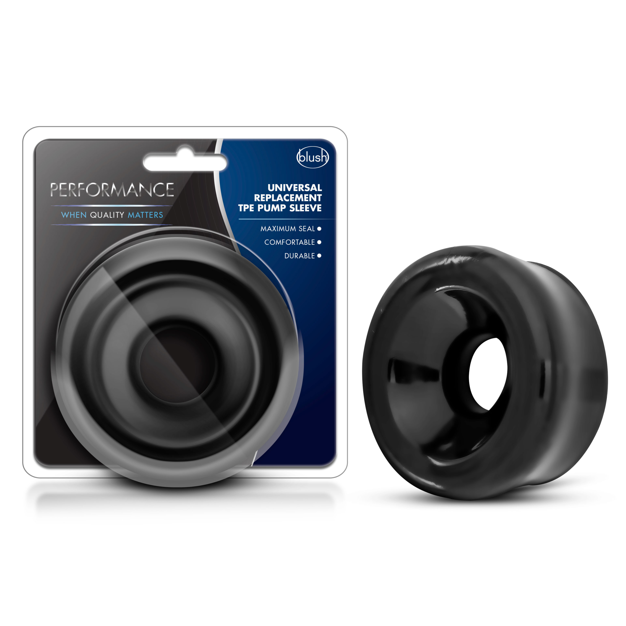 The Performance Replacement TPE Pump Sleeve is made from the same material as Blush Novelties' X5 Dildos and Masturbators. Soft and stretchy as well as durable. This sleeve holds a tight seal when your penis is inserted in the pump cylinder. The soft material feels comfortable when sliding over your penis