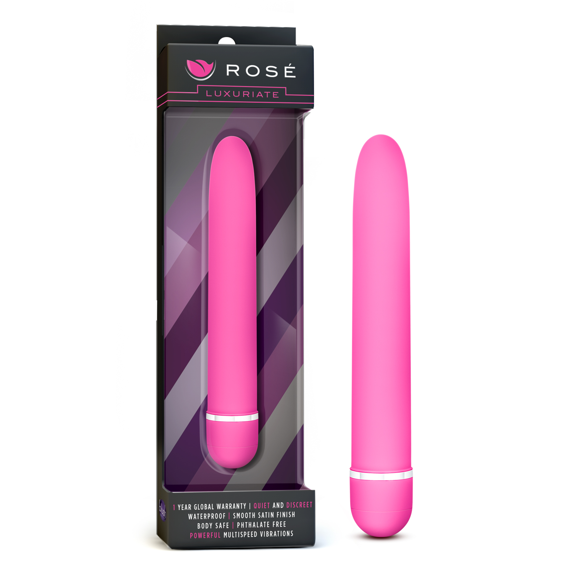 The classic vibrator gets a sleek makeover with our modern color palette and super-smooth satin finish. The multispeed vibrations are controlled by a simple twist of the dial at the base. Luxuriate is phthalates and latex free