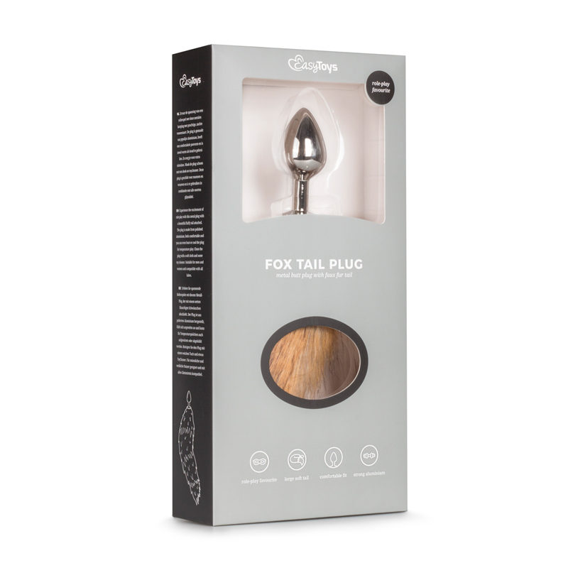 Feel the soft tickles against your legs from the faux fur tail and experience the filling sensation from the beautiful curves of the attached aluminium butt plug.