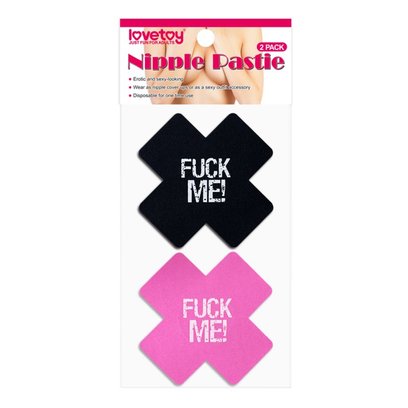 <li>FUCK ME Cross Pattern Nipple Pasties-2 PACK</li>
