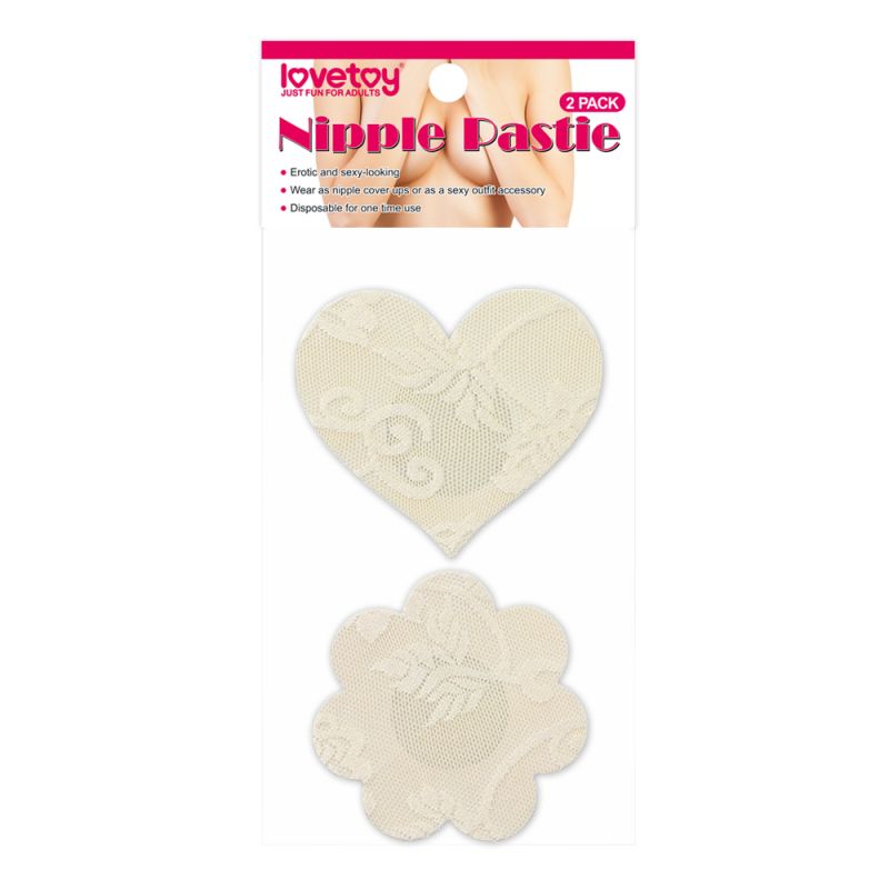 <li>Nude lace Heart and flower Nipple Pasties(2 pack)</li>