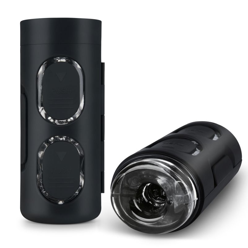 <p>The Strökemeister is a squeezable male masturbator that features pressure pads which allow for customised play and intense action.</p>