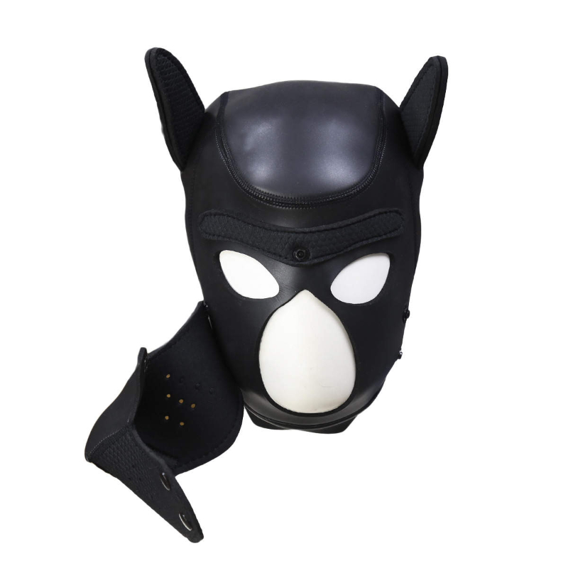 puppy mask. Complete with ears and detachable nose/mouthpiece so you can chew that bone.