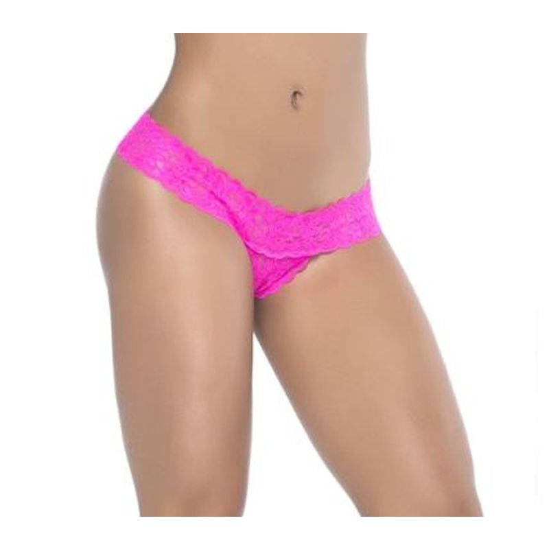 Peekaboo Crotchless Thong Pink