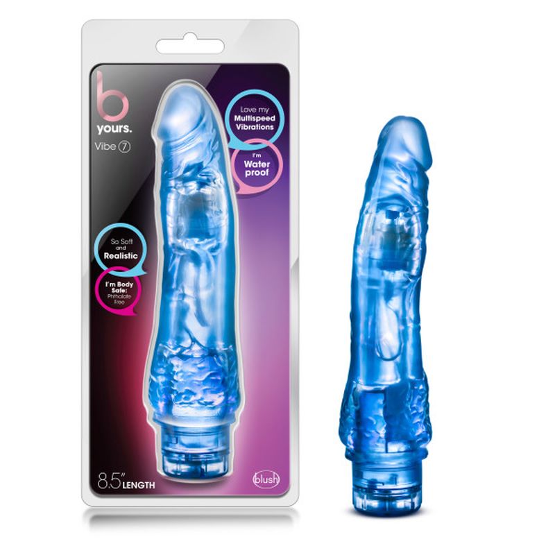 <p>Blush Novelties B Yours Vibe 7 is a soft realistic vibrator measuring 8.5 inches with a tapered shaft.</p>