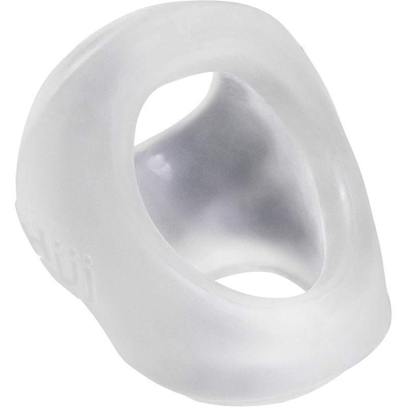 it is a hybrid cocksling with a teardrop base this sling fits because it is shaped to fit you. Each opening is the right size to form ergonomically to your shaft and balls the teardrop shaped base comfortably wraps around the top of your ballsack and tapers back to snugly fit between the legs with an upward curve so it rubs your taint.