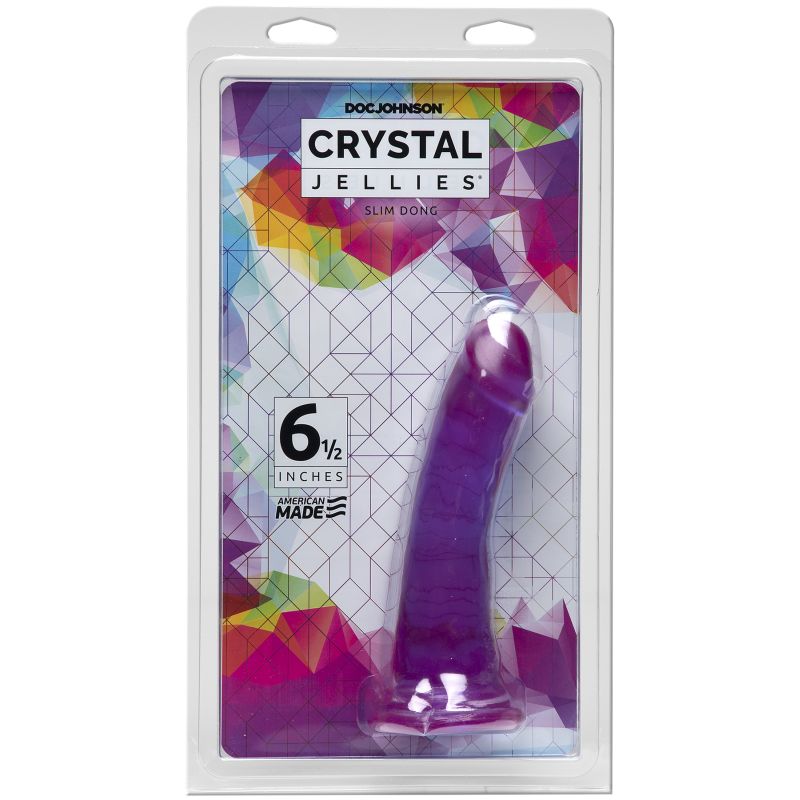 The Crystal Jellies 6.5Inch Slim Dong features a smooth streamlined phallic shape in one of Doc Johnsons most popular slim widths.