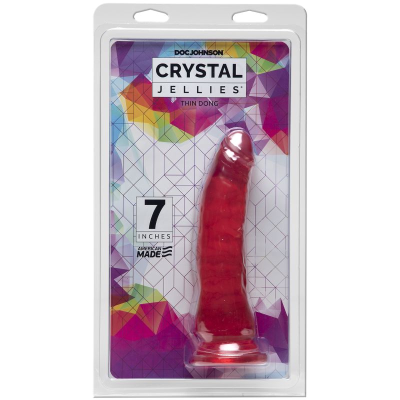 The moderate width and slim tapered tip of the Crystal Jellies 7 Inch Thin Dong are designed for easy entry and optimal pleasure.