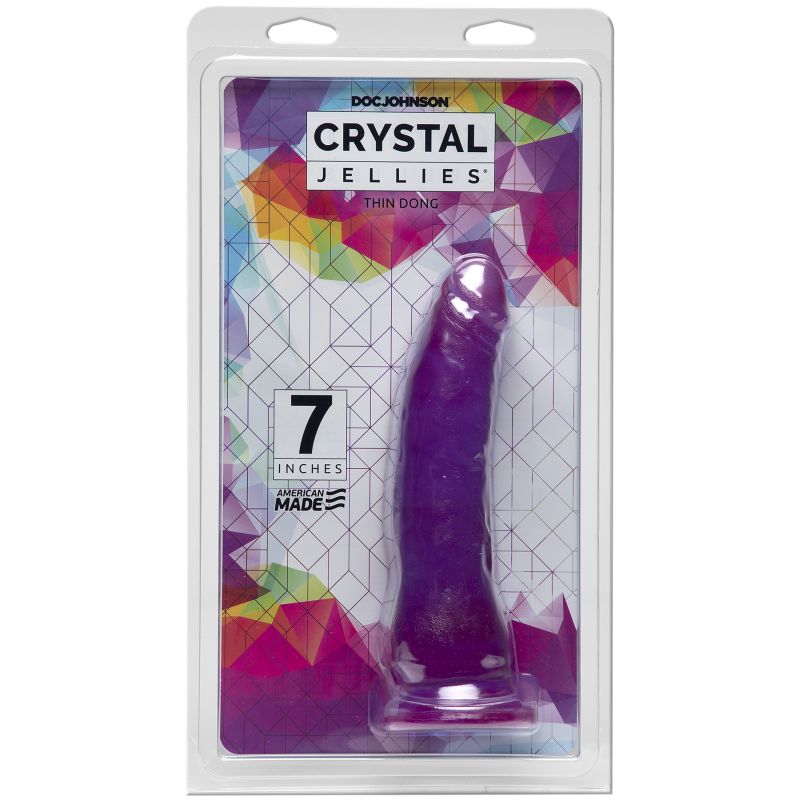 The moderate width and slim tapered tip of the Crystal Jellies 7 Inch Thin Dong are designed for easy entry and optimal pleasure.