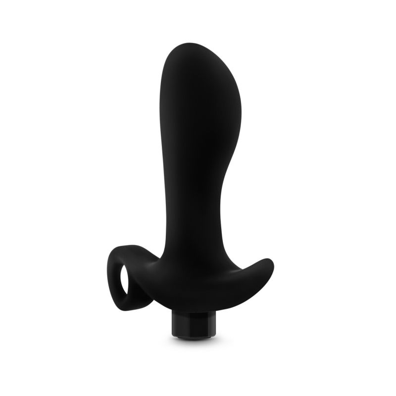 This plugs gently curved shape is targeted for P spot stimulation and comes equipped with a high powered 10 function rechargeable bullet.