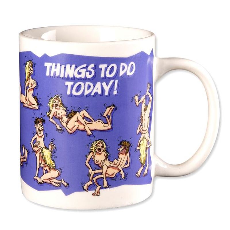 <p>Pour yourself a piping hot cup of joe in this hilarious mug.</p>