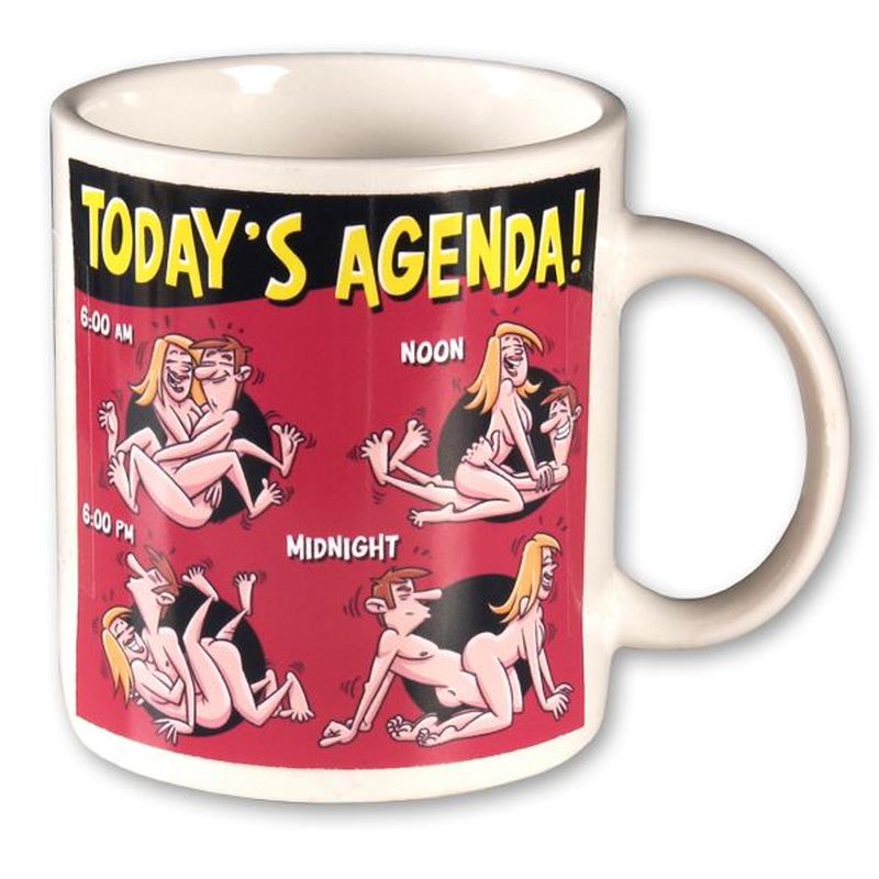 <p>Pour yourself a piping hot cup of joe in this hilarious mug.</p>