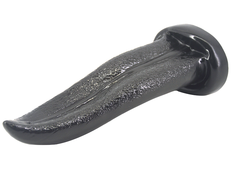 Tongue shape anal plug in black