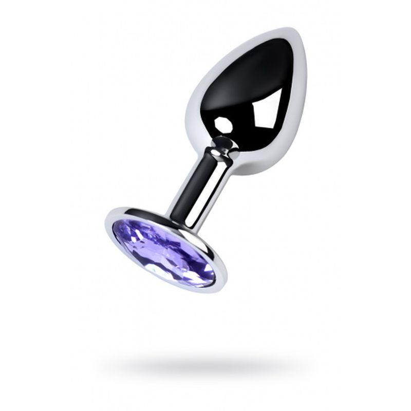 <p>Metal Silver Anal Plug w purple Amethyst Crystal.</p>