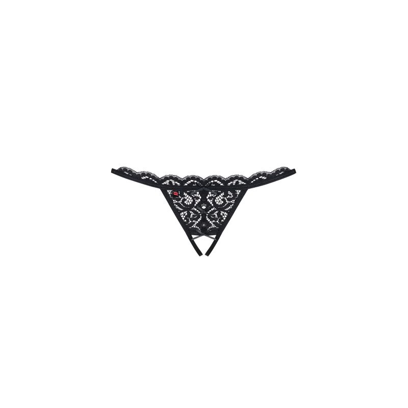 Crotchless Lace Thong 831 Black - Image 3