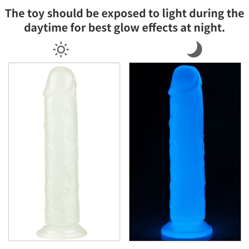 Lumino play dildo offers plenty of thrilling fun after the lights close down. Infused with non toxic glow powder It gives off a colourful visible blue light after dark.The dildo itself is made from TPE materials that can be safely used and budget friendly. No matter you are in for some vaginal or anal penetration