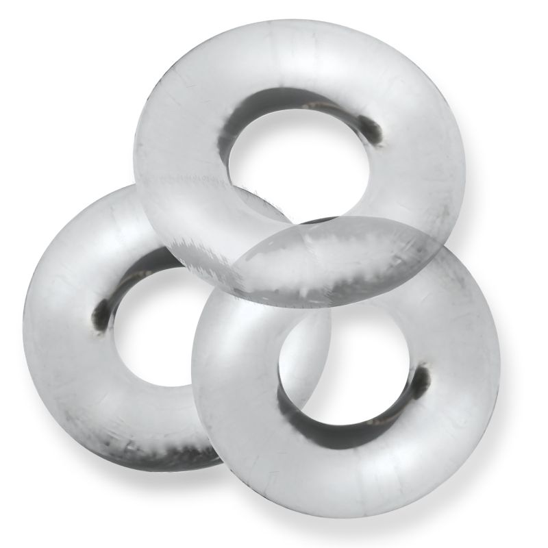 3 max-grip cockrings that will not roll as they flatten out as you stretch