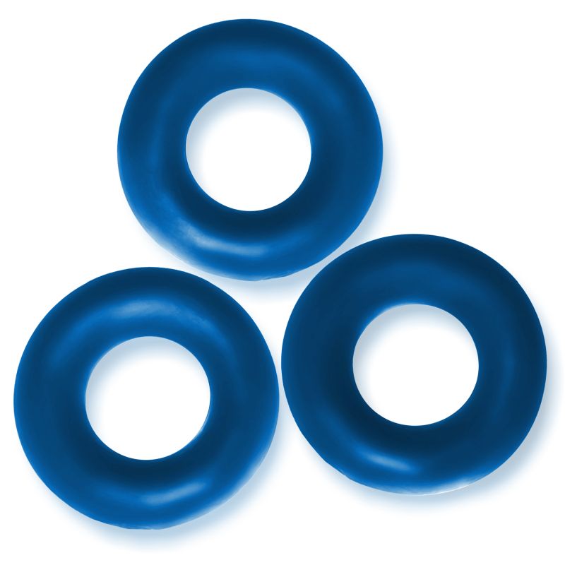 3 max-grip cockrings that will not roll as they flatten out as you stretch