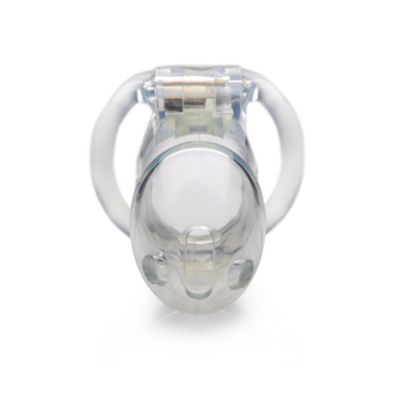 Confine your sub in this clear chastity prison! The Clear Captor locks your partners sexuality in clear view