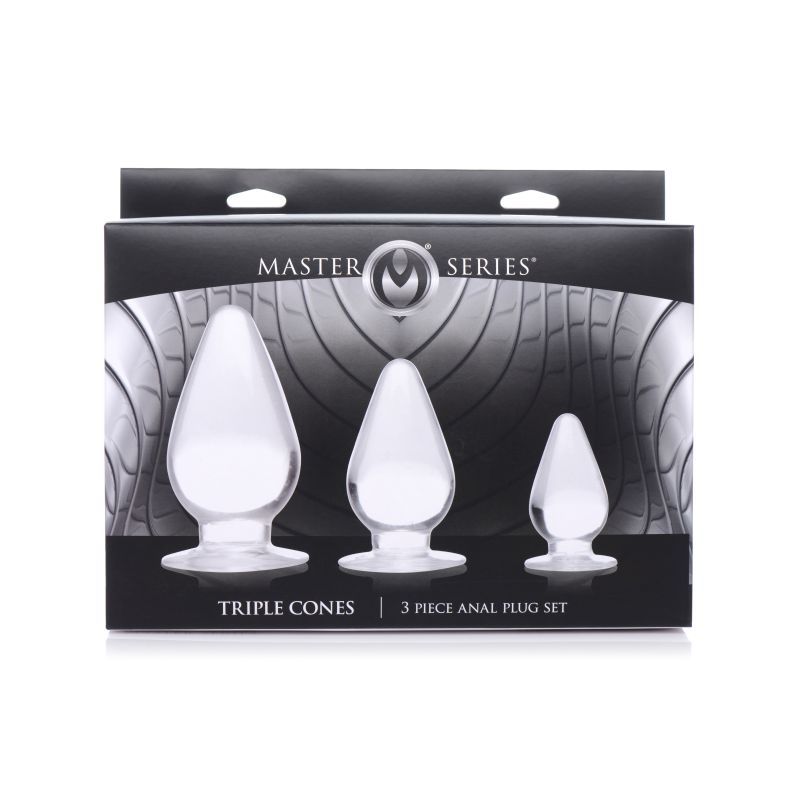 Triple Cones 3 Pc Anal Plug Set Clear - Image 3