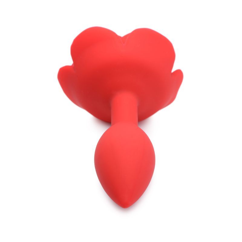 Decorate your derriere with this blooming anal plug rose! Crafted from velvety silicone and shaped with individual petals for a realistic and satisfying texture with the long neck and tapered tip make this plug easy to insert and comfortable to squeeze on