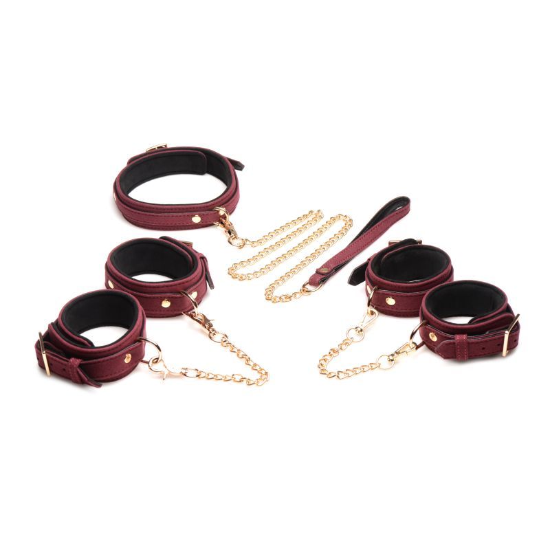 Play with sensuality and style in these Suede Burgundy Cuffs