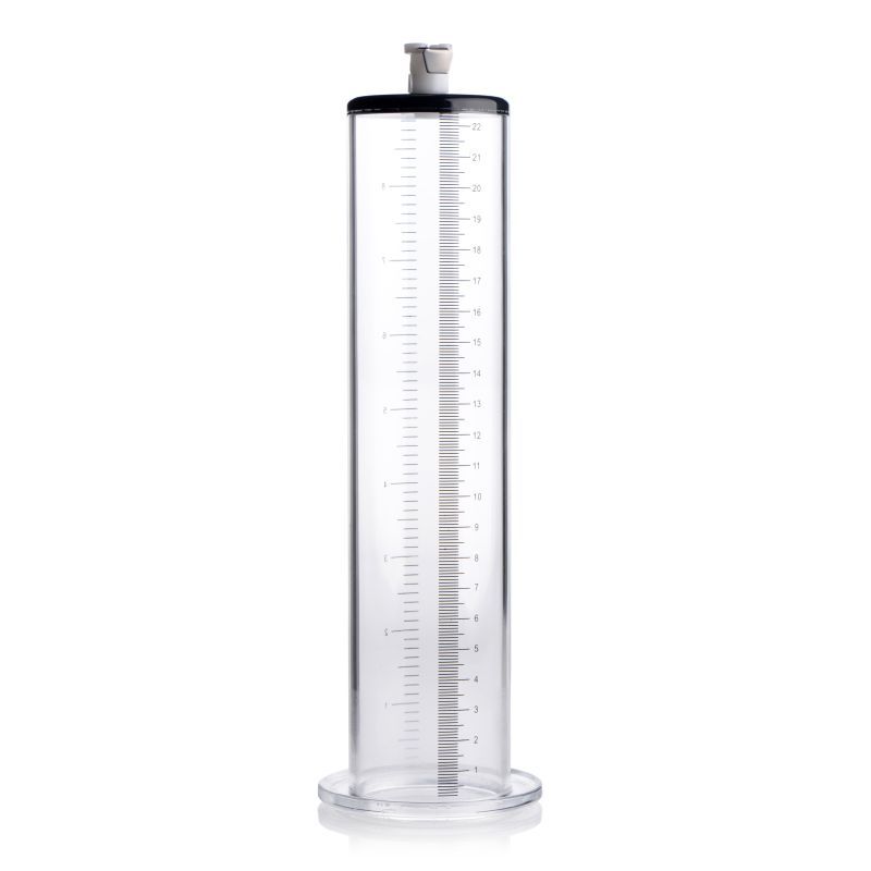 Pump things up! This Penis Pump Kit features a transparent 9 inch cylinder with measurement markings so you can track your progress with each pump. The wide lip base ensures a tight seal