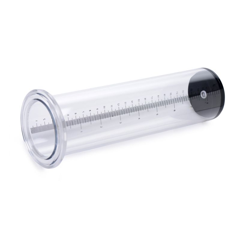 Pump things up! This Penis Pump Kit features a transparent 9 inch cylinder with measurement markings so you can track your progress with each pump. The wide lip base ensures a tight seal