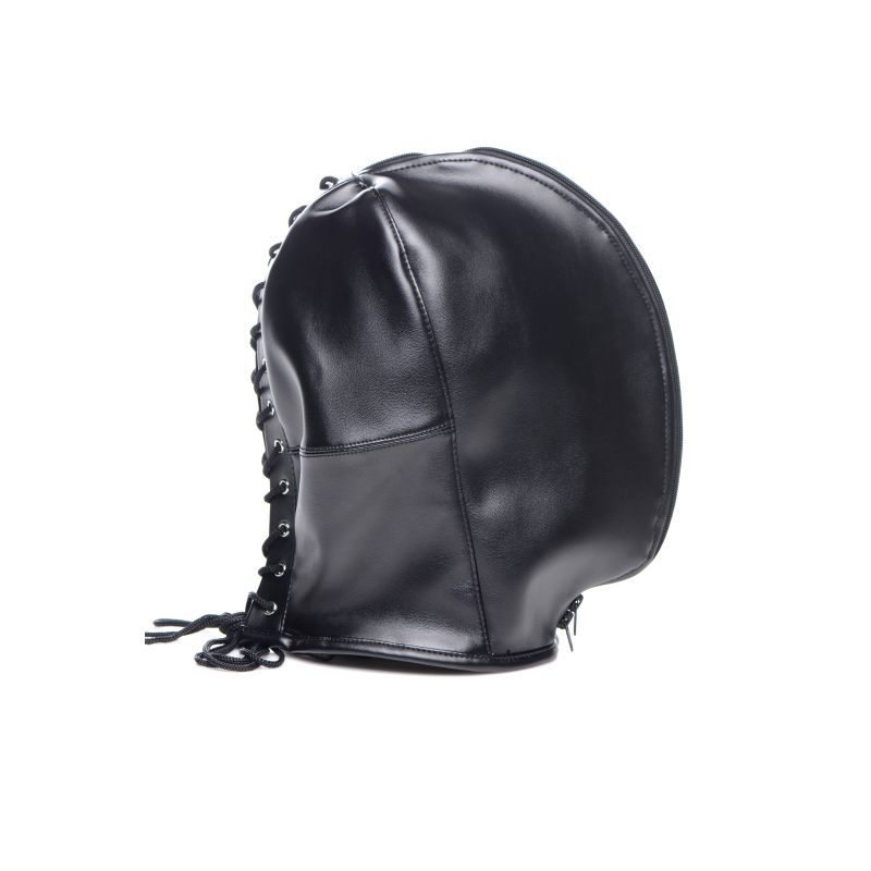 making it simple to engage in kinky objectification play. Featuring two eye holes and a pair of breathing holes in the inner hood so your partner can see whats coming