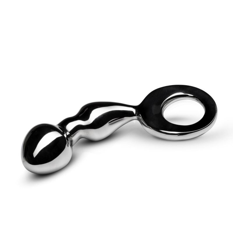 This toy is made of nickel-free metal so it feels heavier and smoother than any other sex toy. This metal plug has a round head and a shaft with bulges. The one end has a round handle so you can easily and safely insert and remove.